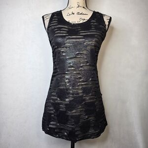 Y2k goth black tank top sz M